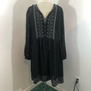 Black Chiffon Embroidered Time and Tru Dress